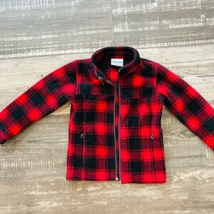 Red and Black Plaid Zip-Up Colombia Jacket